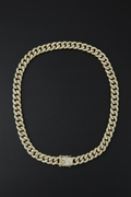 Cadena Barbada Iced Out · Oro laminado